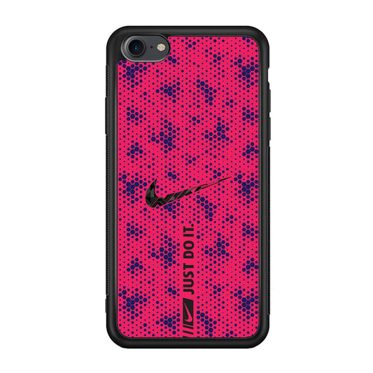Nike Blue Honeycomb iPhone 7 Case-Rubber Black (2D Case)-Oxvistore