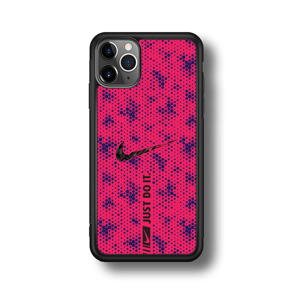 Nike Blue Honeycomb iPhone 11 Pro Case-Rubber Black (2D Case)-Oxvistore