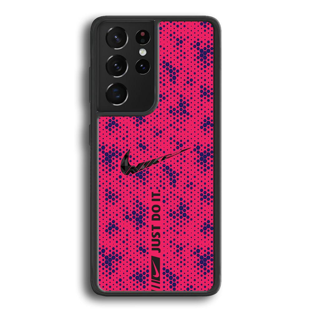 Nike Blue Honeycomb Samsung Galaxy S24 Ultra Case-Rubber Black (2D Case)-Oxvistore
