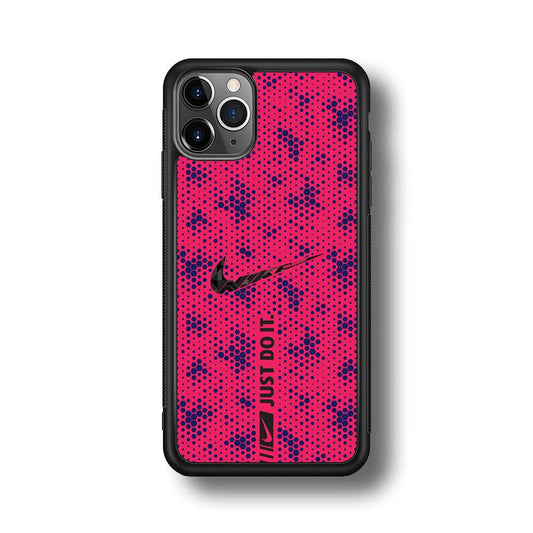 Nike Blue Honeycomb iPhone 11 Pro Max Case-Rubber Black (2D Case)-Oxvistore