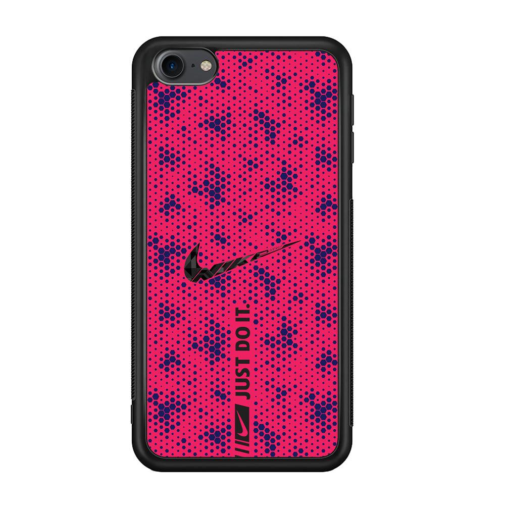 Nike Blue Honeycomb iPod Touch 6 Case-Rubber Black (2D Case)-Oxvistore