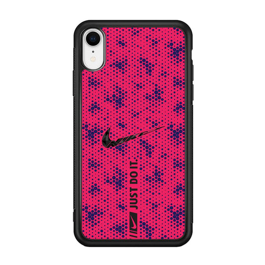 Nike Blue Honeycomb iPhone XR Case-Rubber Black (2D Case)-Oxvistore