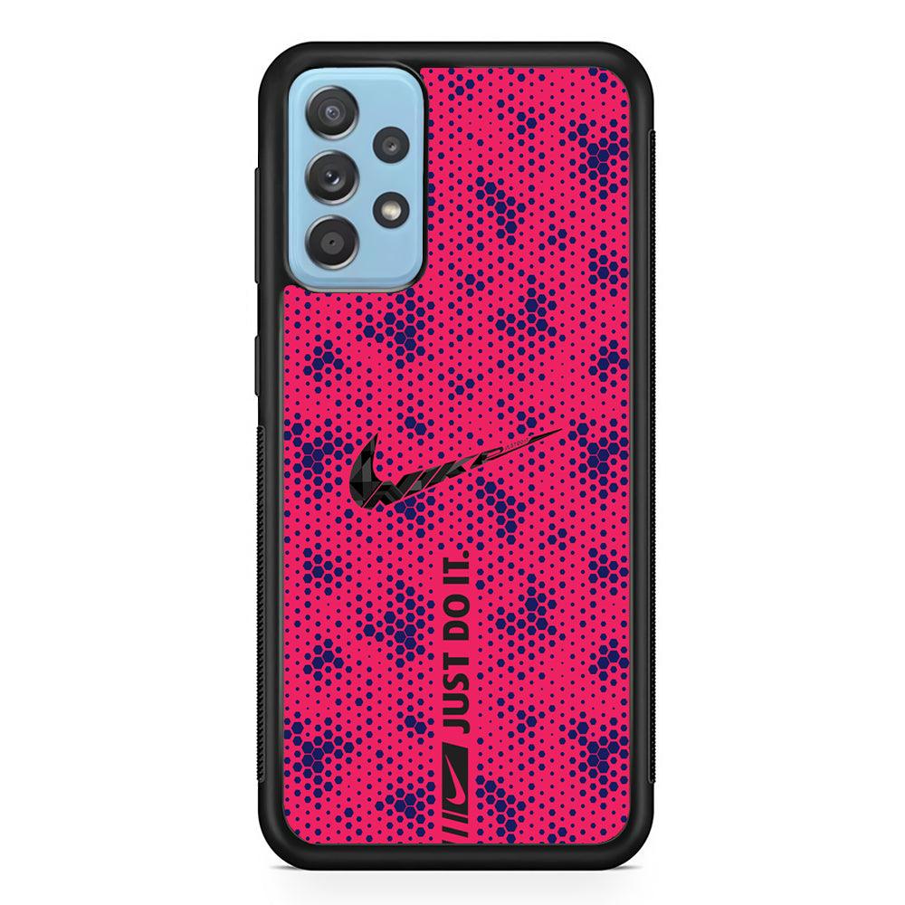 Nike Blue Honeycomb Samsung Galaxy A52 Case-Rubber Black (2D Case)-Oxvistore