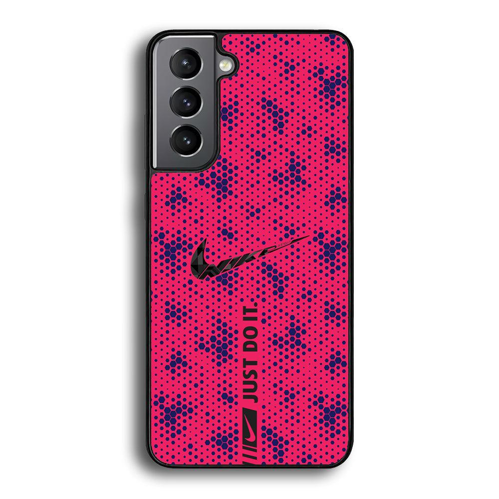 Nike Blue Honeycomb Samsung Galaxy S24 Case-Rubber Black (2D Case)-Oxvistore