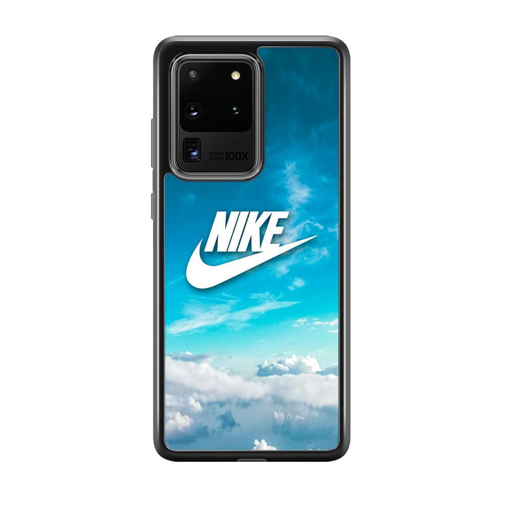 Nike Bluish Cloudy Samsung Galaxy S20 Ultra Case-Rubber Black (2D Case)-Oxvistore