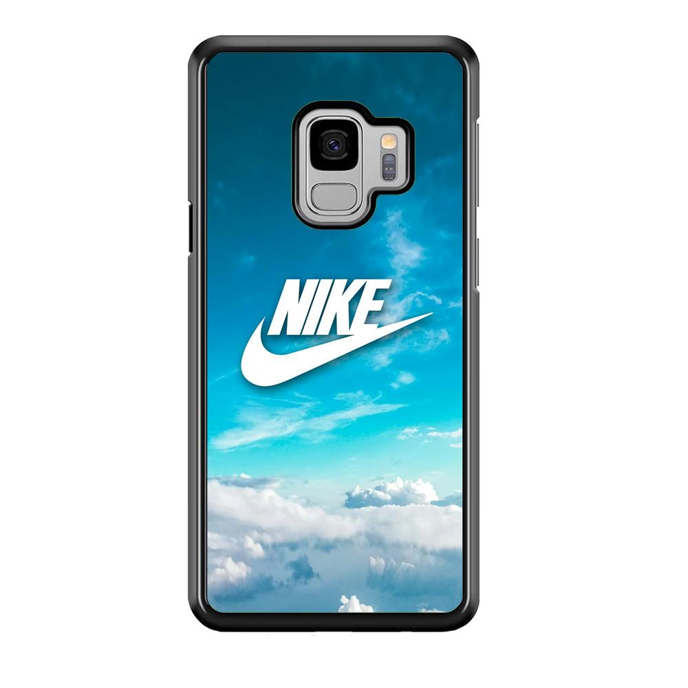 Nike Bluish Cloudy Samsung Galaxy S9 Case-Rubber Black (2D Case)-Oxvistore
