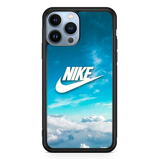 Nike Bluish Cloudy iPhone 14 Pro Case-Rubber Black (2D Case)-Oxvistore
