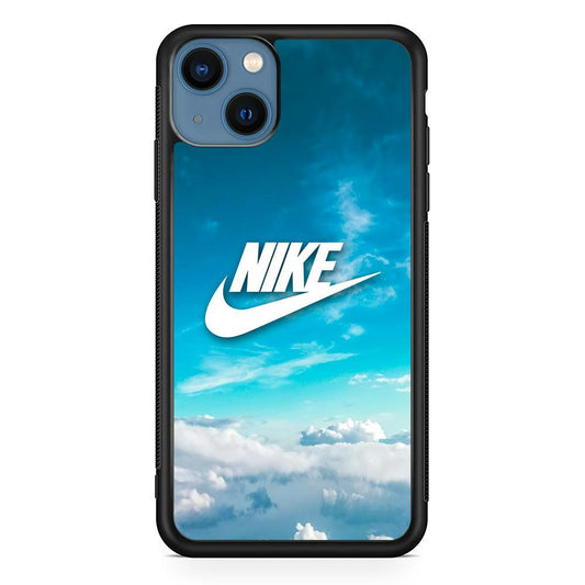 Nike Bluish Cloudy iPhone 14 Plus Case-Rubber Black (2D Case)-Oxvistore