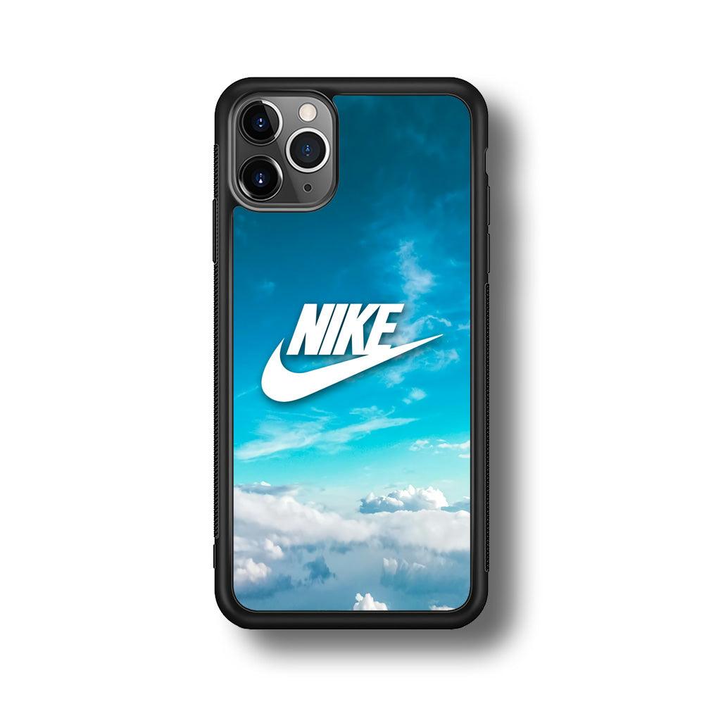 Nike Bluish Cloudy iPhone 11 Pro Max Case-Rubber Black (2D Case)-Oxvistore