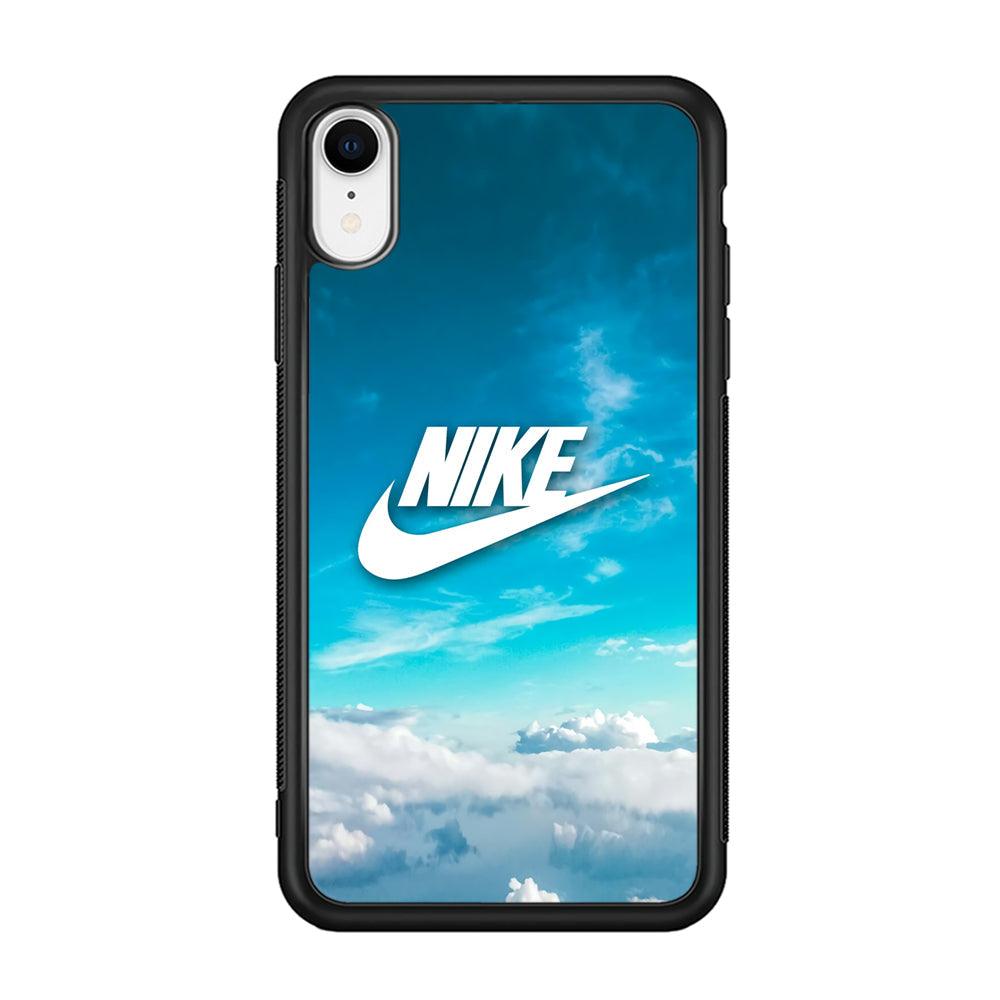 Nike Bluish Cloudy iPhone XR Case-Rubber Black (2D Case)-Oxvistore