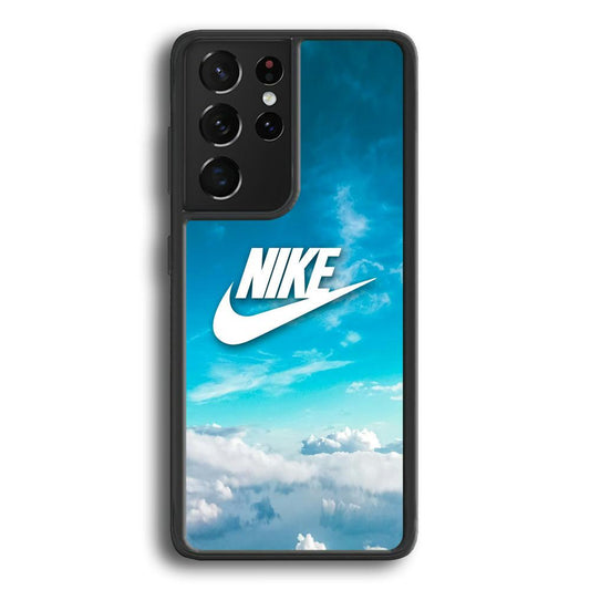 Nike Bluish Cloudy Samsung Galaxy S22 Ultra Case-Rubber Black (2D Case)-Oxvistore