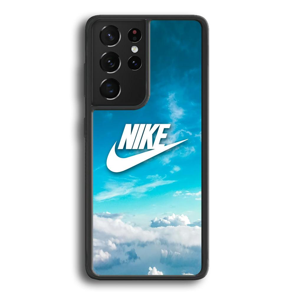 Nike Bluish Cloudy Samsung Galaxy S24 Ultra Case-Rubber Black (2D Case)-Oxvistore