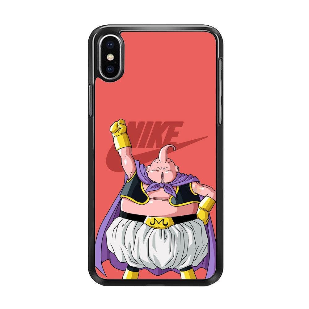 Nike Boo Pink iPhone XS MAX Case-Rubber Black (2D Case)-Oxvistore