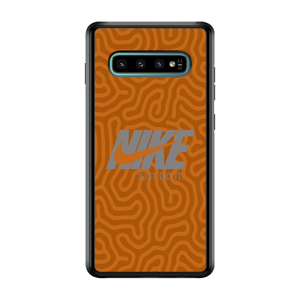 Nike Brown Maze Samsung Galaxy S10 Case-Oxvistore