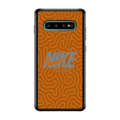 Nike Brown Maze Samsung Galaxy S10 Case-Oxvistore