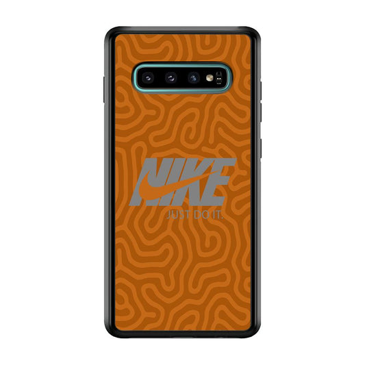 Nike Brown Maze Samsung Galaxy S10 Case-Oxvistore