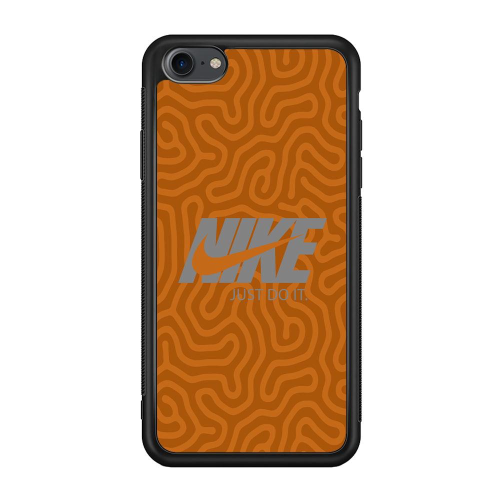 Nike Brown Maze iPhone 8 Case-Rubber Black (2D Case)-Oxvistore