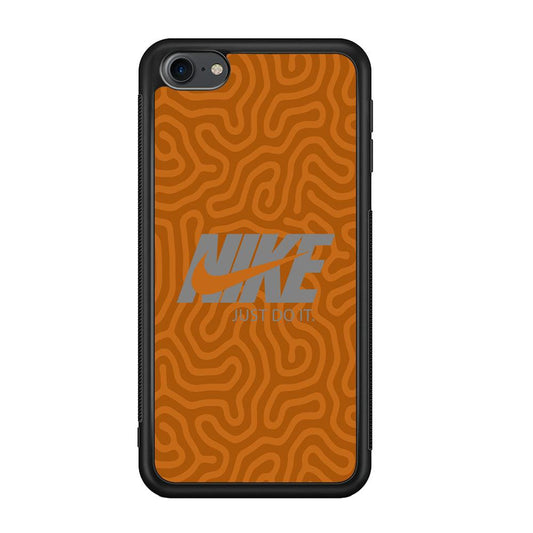 Nike Brown Maze iPod Touch 6 Case-Rubber Black (2D Case)-Oxvistore