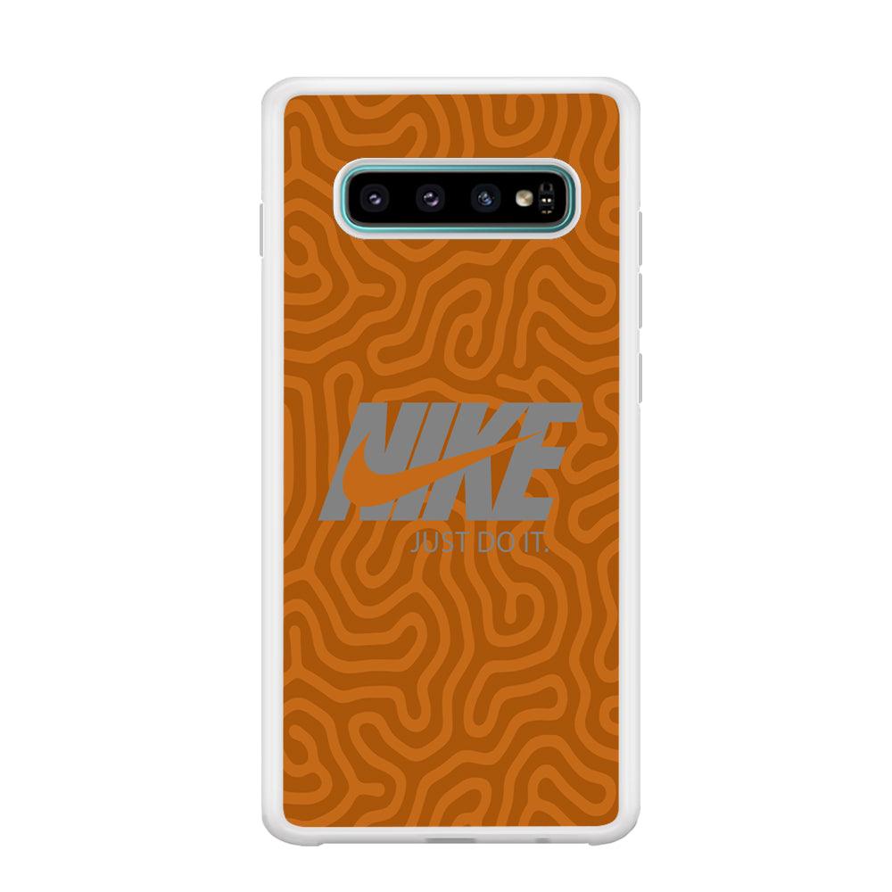 Nike Brown Maze Samsung Galaxy S10 Case-Oxvistore