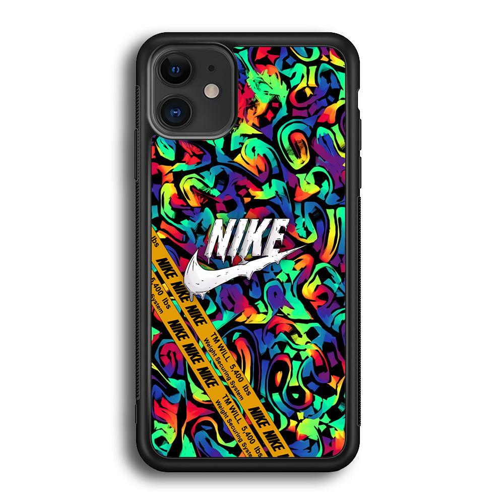 Nike Brushing The Canvas iPhone 12 Case-Rubber Black (2D Case)-Oxvistore