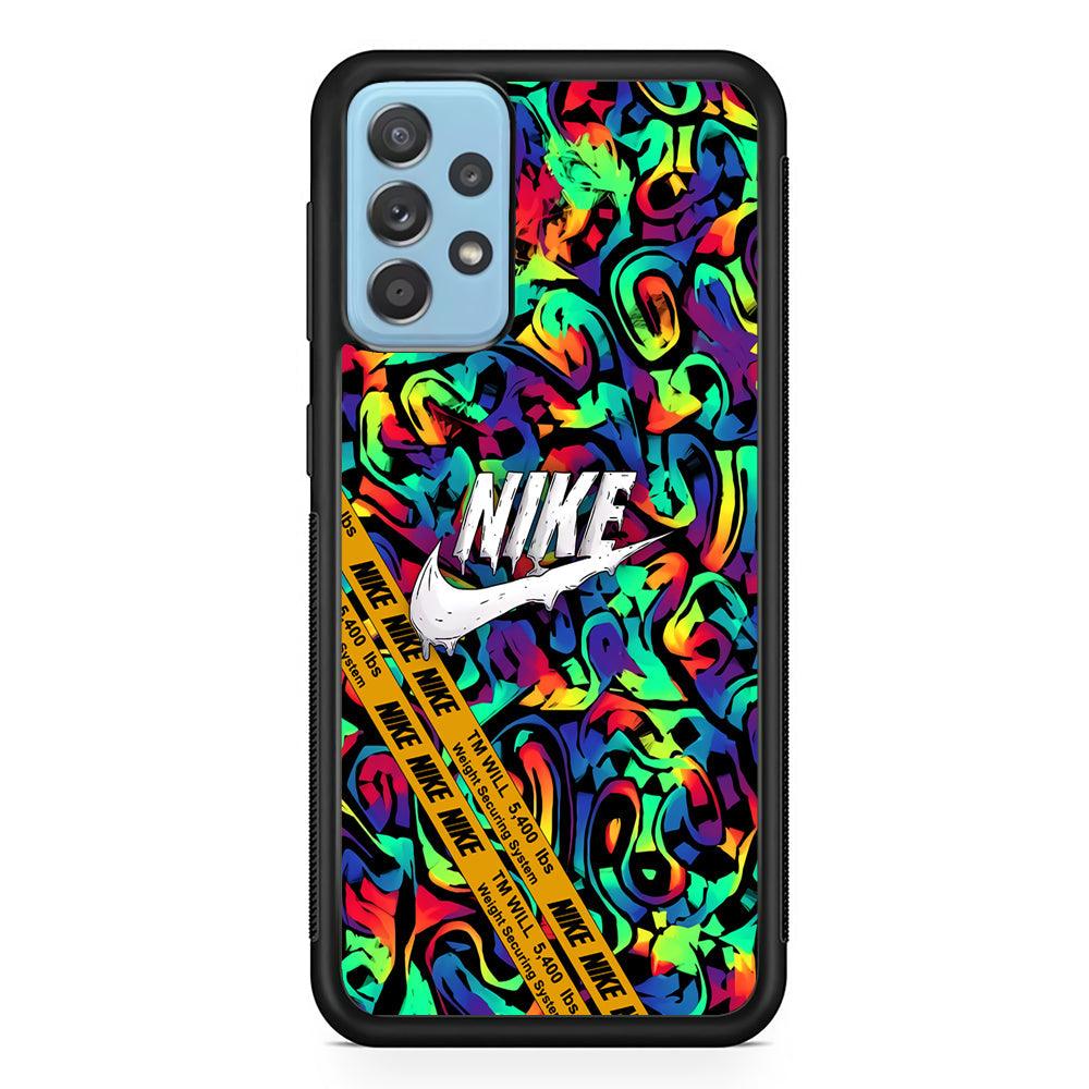 Nike Brushing The Canvas Samsung Galaxy A72 Case-Rubber Black (2D Case)-Oxvistore