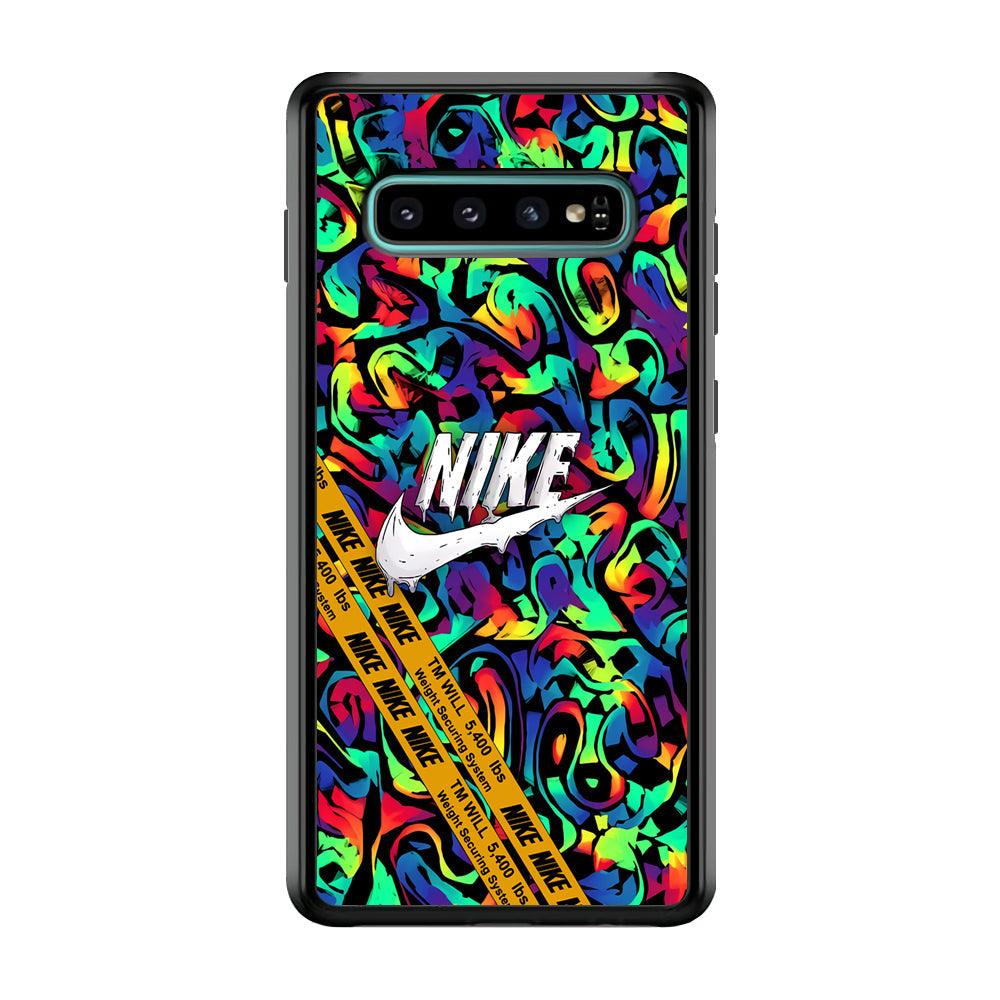 Nike Brushing The Canvas Samsung Galaxy S10 Case-Rubber Black (2D Case)-Oxvistore