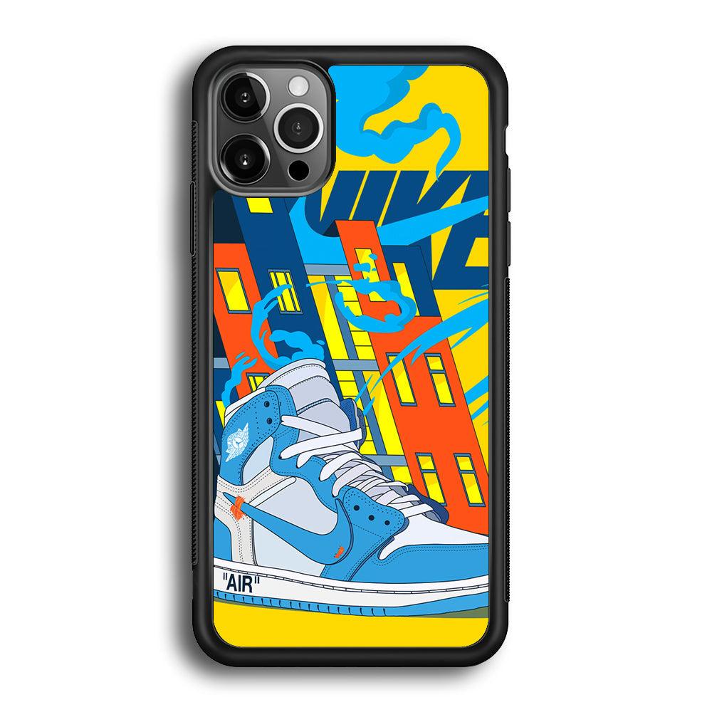 Nike Building of Style iPhone 12 Pro Case-Rubber Black (2D Case)-Oxvistore