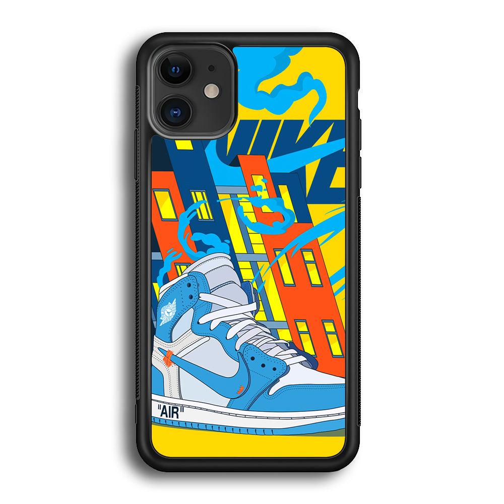 Nike Building of Style iPhone 12 Case-Rubber Black (2D Case)-Oxvistore