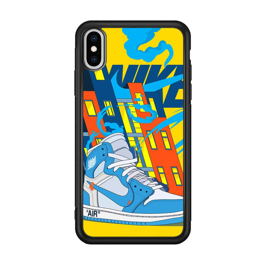 Nike Building of Style iPhone Xs Max Case-Rubber Black (2D Case)-Oxvistore