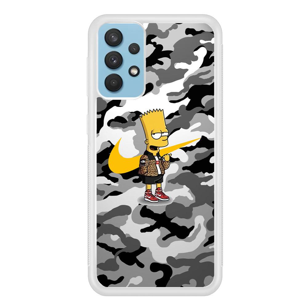 Nike Camo Theme and Bart Code Samsung Galaxy A32 Case-Oxvistore