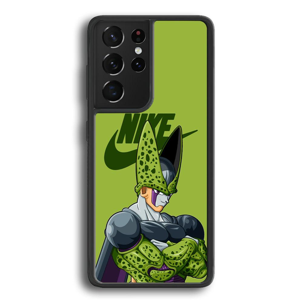 Nike Cell Green Samsung Galaxy S21 Ultra Case-Rubber Black (2D Case)-Oxvistore