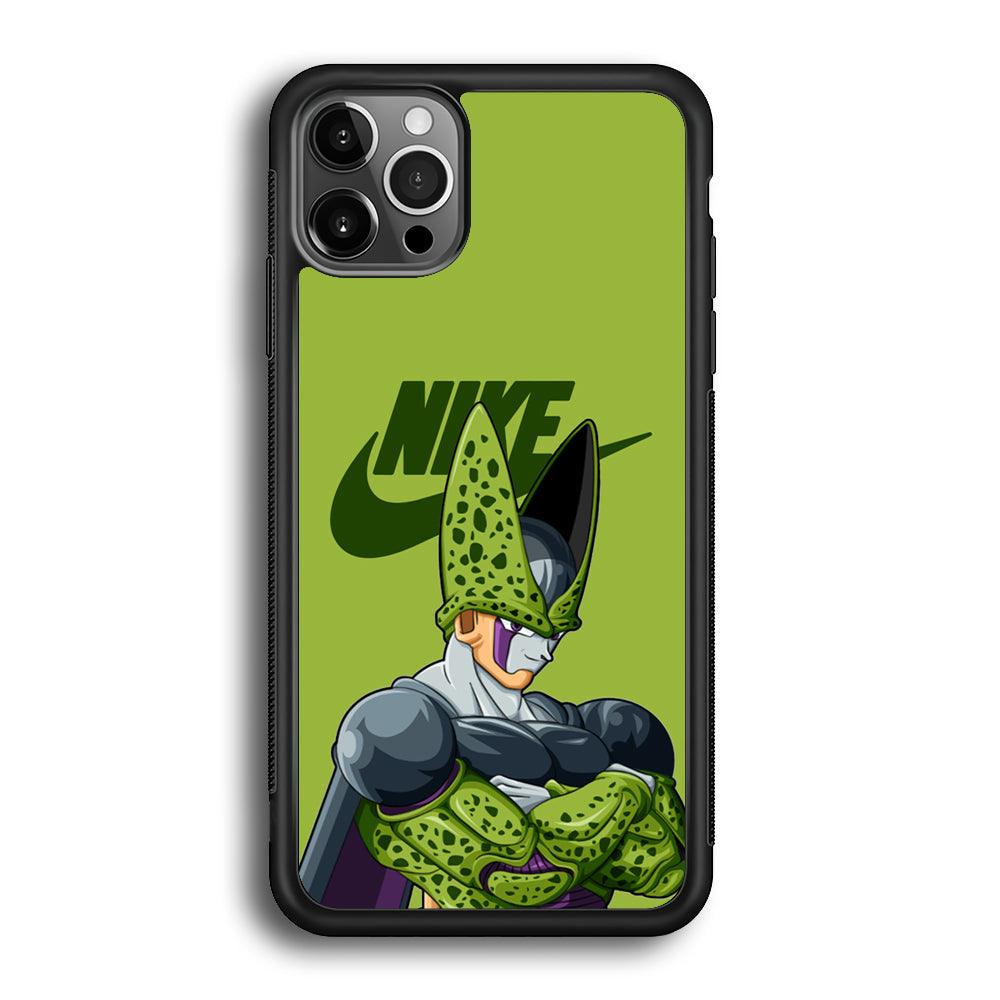 Nike Cell Green iPhone 12 Pro Max Case-Rubber Black (2D Case)-Oxvistore