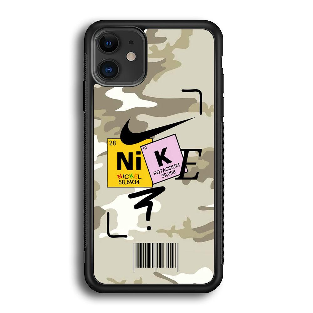 Nike Chemical Formula iPhone 11 Case-Rubber Black (2D Case)-Oxvistore