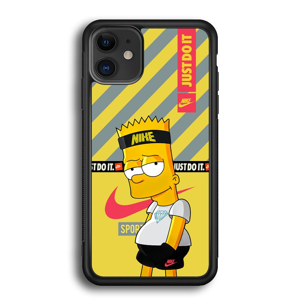 Nike Chill Bart iPhone 12 Case-Rubber Black (2D Case)-Oxvistore
