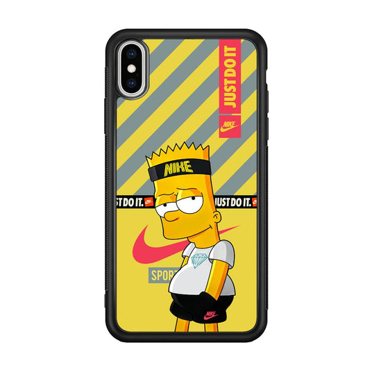 Nike Chill Bart iPhone Xs Max Case-Rubber Black (2D Case)-Oxvistore