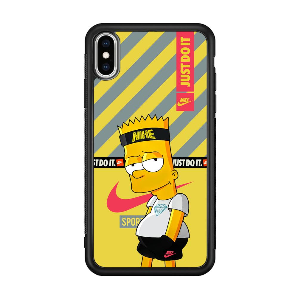 Nike Chill Bart iPhone X Case-Rubber Black (2D Case)-Oxvistore