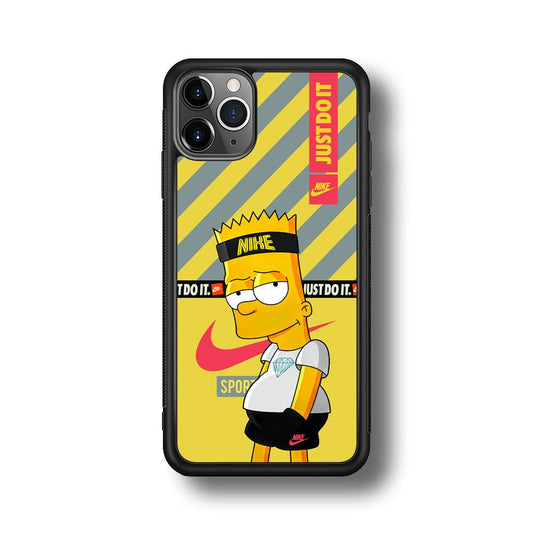 Nike Chill Bart iPhone 11 Pro Max Case-Rubber Black (2D Case)-Oxvistore