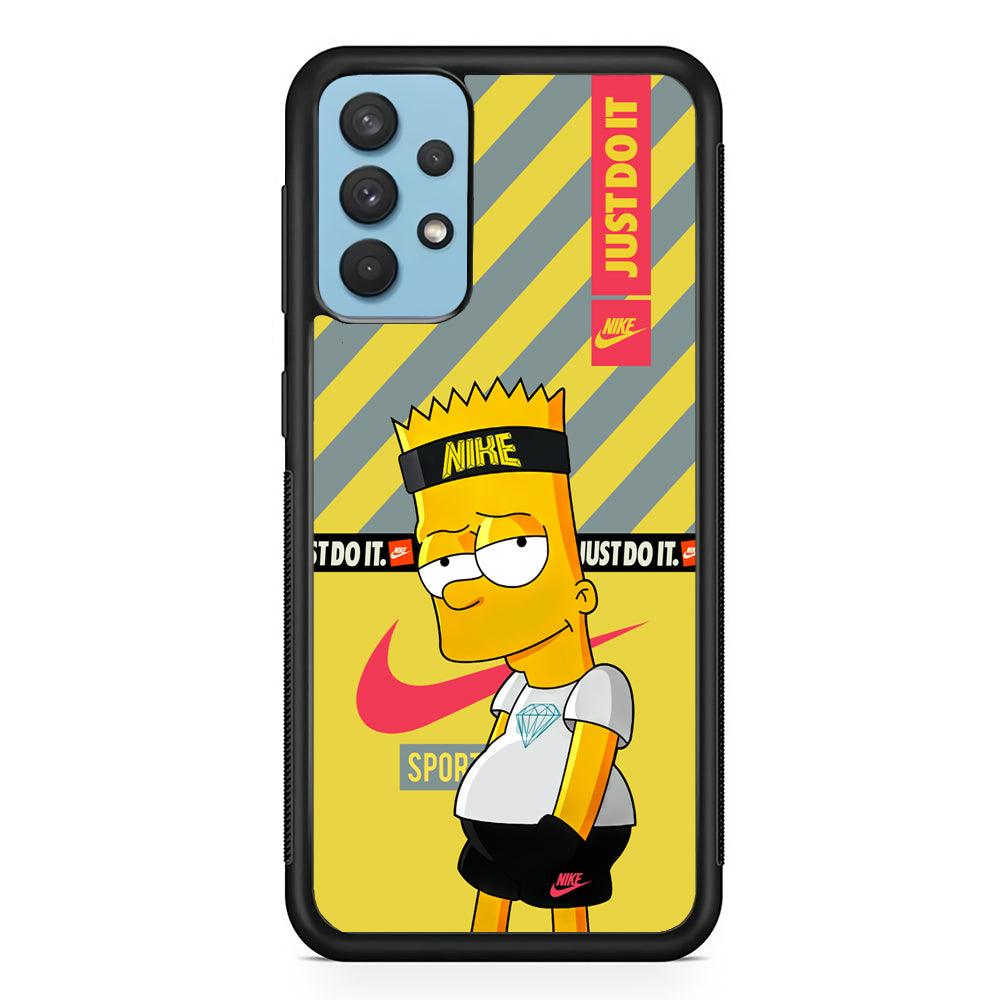 Nike Chill Bart Samsung Galaxy A32 Case-Rubber Black (2D Case)-Oxvistore