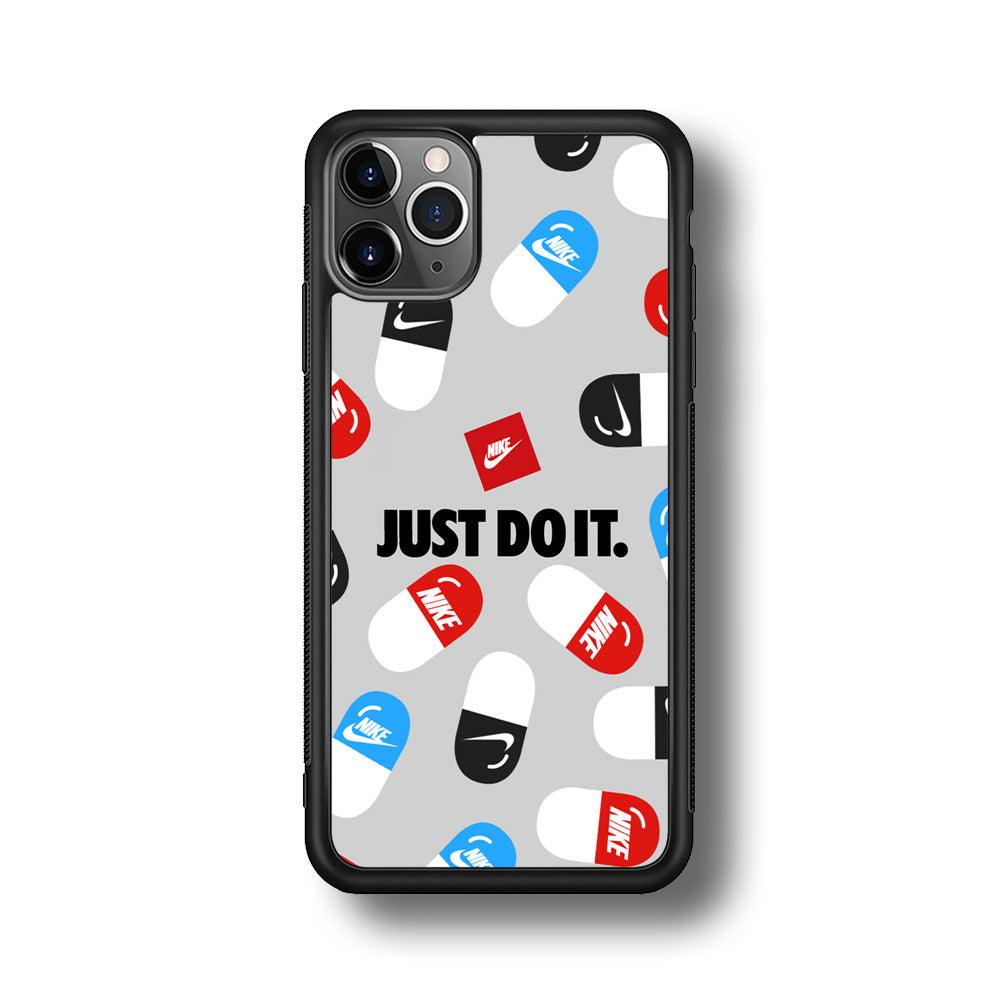 Nike Chill Pill Patern iPhone 11 Pro Max Case-Rubber Black (2D Case)-Oxvistore
