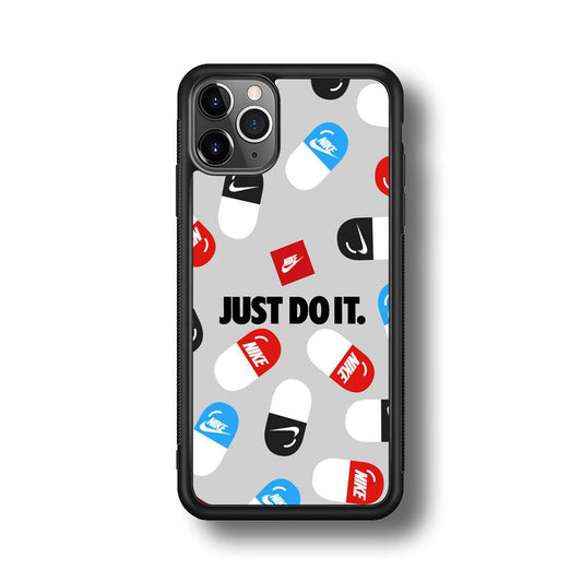 Nike Chill Pill Patern iPhone 11 Pro Max Case-Rubber Black (2D Case)-Oxvistore
