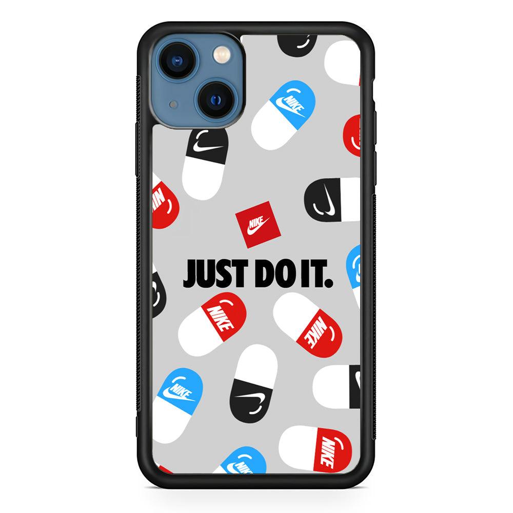 Nike Chill Pill Patern iPhone 14 Case-Rubber Black (2D Case)-Oxvistore