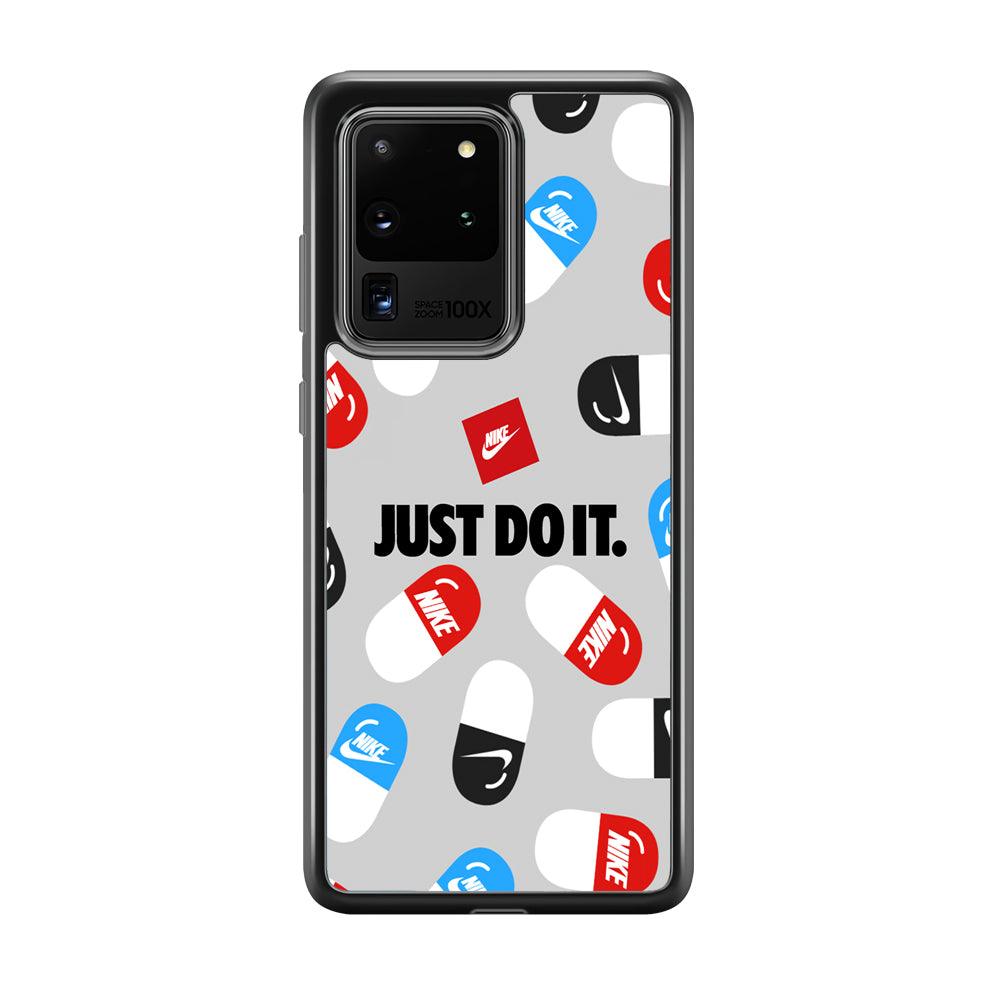 Nike Chill Pill Patern Samsung Galaxy S20 Ultra Case-Rubber Black (2D Case)-Oxvistore
