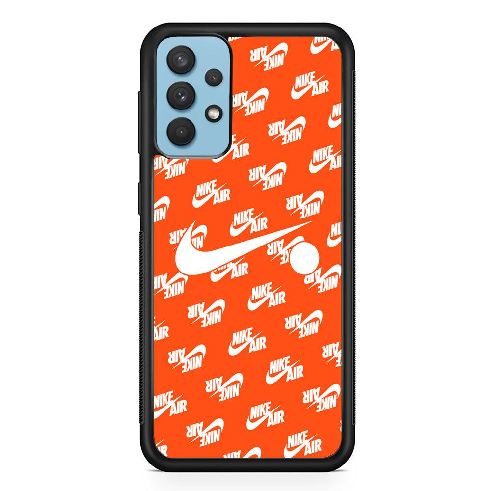 Nike Citrus Theme Samsung Galaxy A32 Case-Rubber Black (2D Case)-Oxvistore
