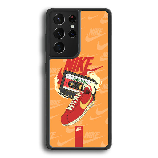 Nike Classic Stride Samsung Galaxy S24 Ultra Case-Rubber White (2D Case)-Oxvistore