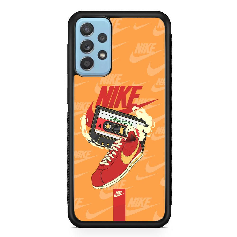 Nike Classic Stride Samsung Galaxy A52 Case-Rubber Black (2D Case)-Oxvistore