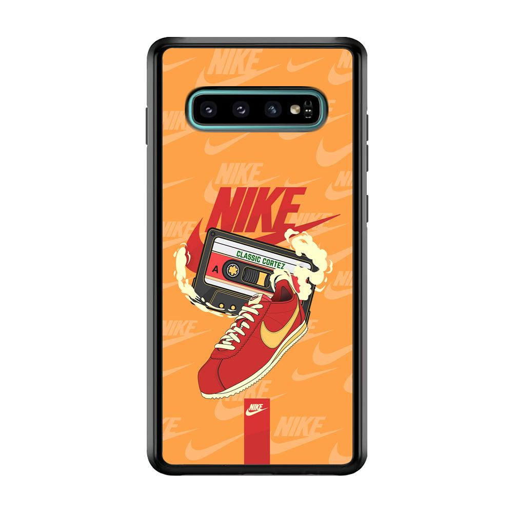 Nike Classic Stride Samsung Galaxy S10 Case-Rubber Black (2D Case)-Oxvistore