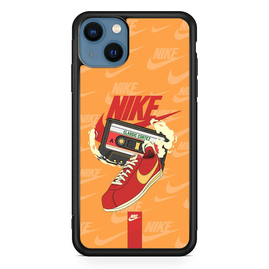 Nike Classic Stride iPhone 15 Case-Rubber Black (2D Case)-Oxvistore