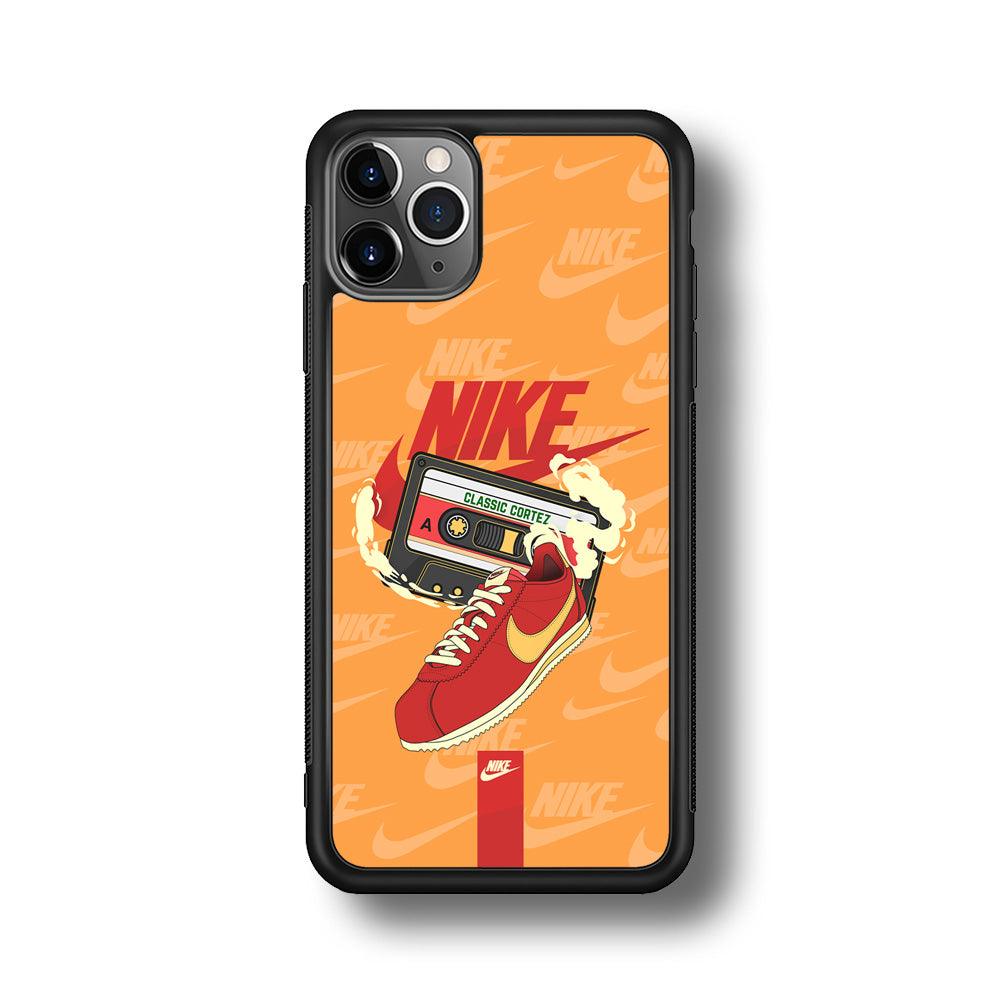 Nike Classic Stride iPhone 11 Pro Max Case-Rubber Black (2D Case)-Oxvistore
