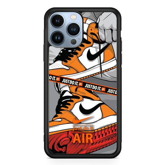 Nike Close Up The Sneaker iPhone 14 Pro Case-Rubber Black (2D Case)-Oxvistore