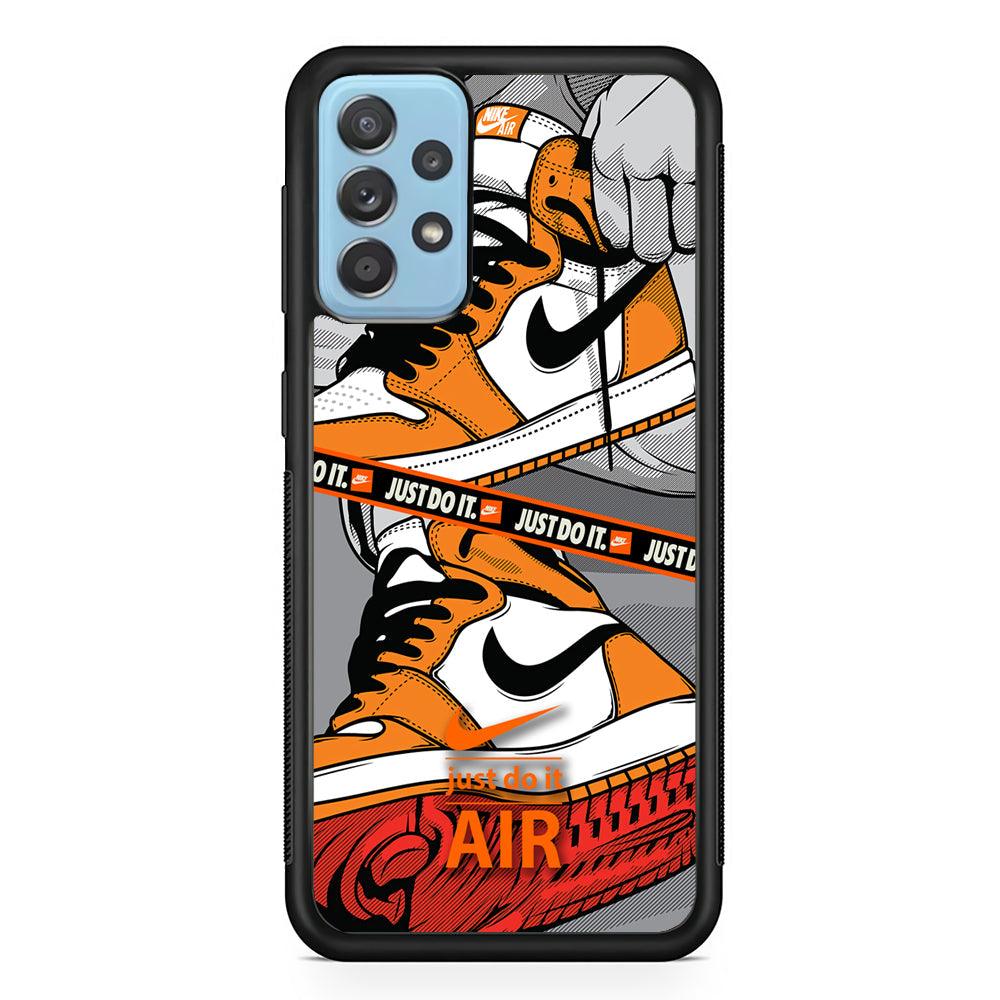 Nike Close Up The Sneaker Samsung Galaxy A52 Case-Rubber Black (2D Case)-Oxvistore